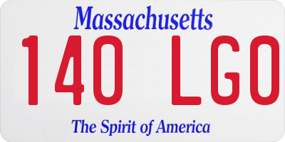 MA license plate 140LG0