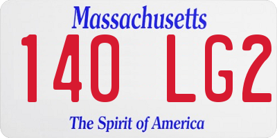 MA license plate 140LG2