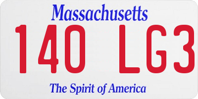 MA license plate 140LG3