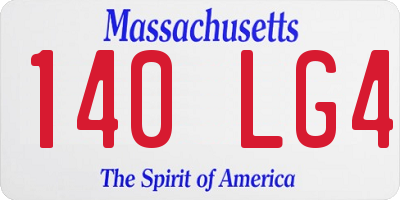 MA license plate 140LG4