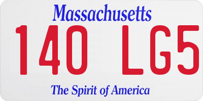 MA license plate 140LG5