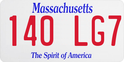 MA license plate 140LG7