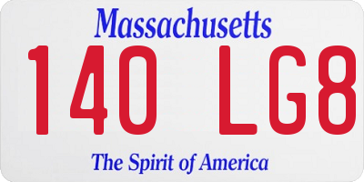 MA license plate 140LG8