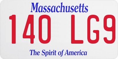 MA license plate 140LG9