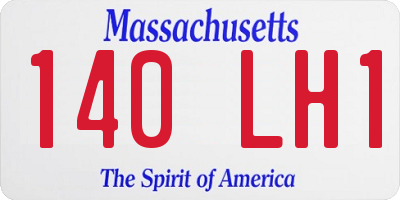 MA license plate 140LH1
