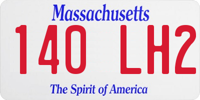 MA license plate 140LH2