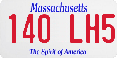 MA license plate 140LH5