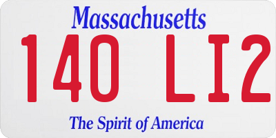 MA license plate 140LI2
