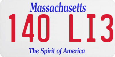 MA license plate 140LI3