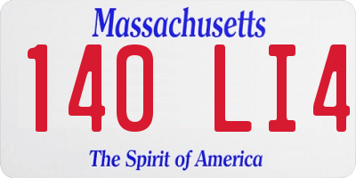MA license plate 140LI4