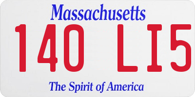 MA license plate 140LI5