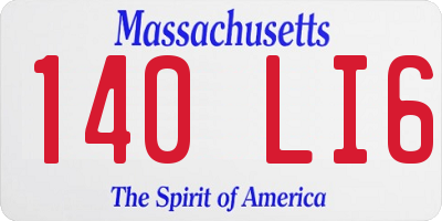 MA license plate 140LI6