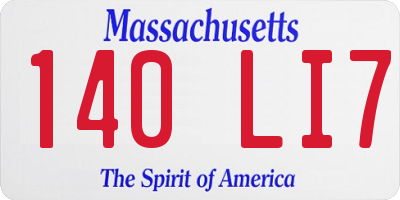 MA license plate 140LI7