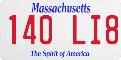 MA license plate 140LI8