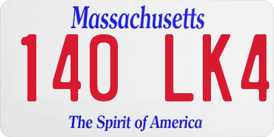 MA license plate 140LK4