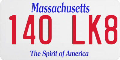 MA license plate 140LK8