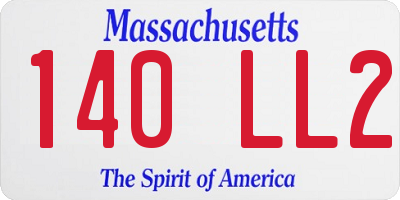 MA license plate 140LL2