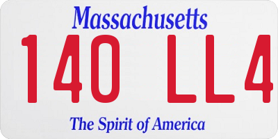 MA license plate 140LL4