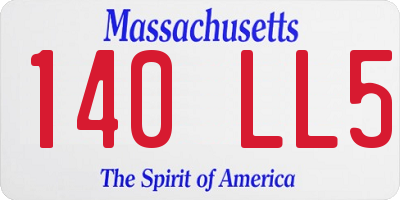 MA license plate 140LL5