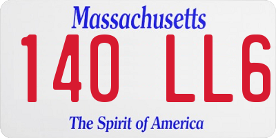 MA license plate 140LL6