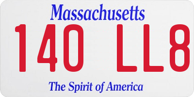 MA license plate 140LL8