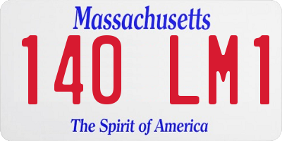 MA license plate 140LM1
