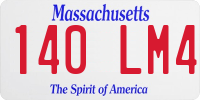 MA license plate 140LM4