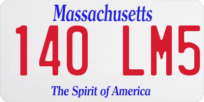 MA license plate 140LM5