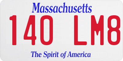 MA license plate 140LM8