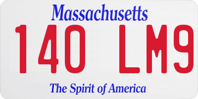 MA license plate 140LM9