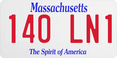 MA license plate 140LN1