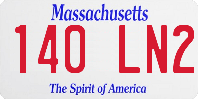 MA license plate 140LN2