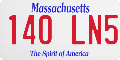 MA license plate 140LN5