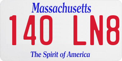 MA license plate 140LN8