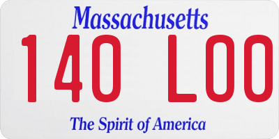 MA license plate 140LO0