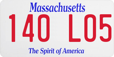 MA license plate 140LO5