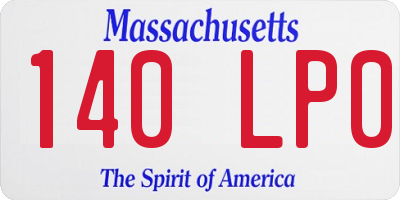 MA license plate 140LP0