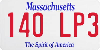 MA license plate 140LP3