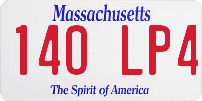 MA license plate 140LP4