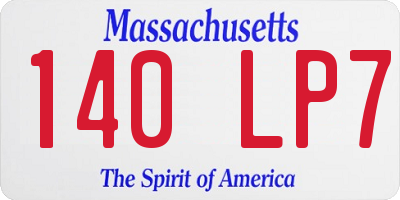 MA license plate 140LP7