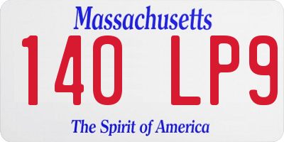 MA license plate 140LP9