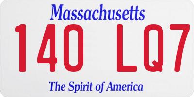 MA license plate 140LQ7
