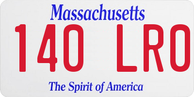 MA license plate 140LR0