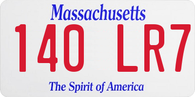 MA license plate 140LR7