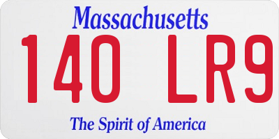 MA license plate 140LR9