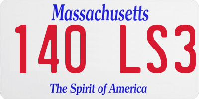 MA license plate 140LS3
