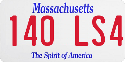 MA license plate 140LS4