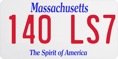 MA license plate 140LS7