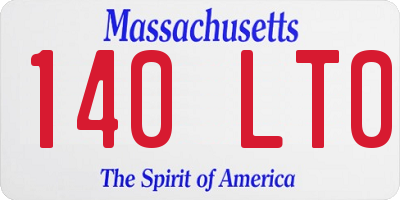 MA license plate 140LT0