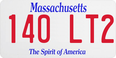 MA license plate 140LT2